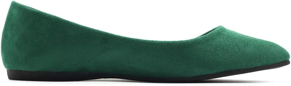 Ollio Women's Ballet Comfort Light Faux Suede Multi Color Shoe Flat