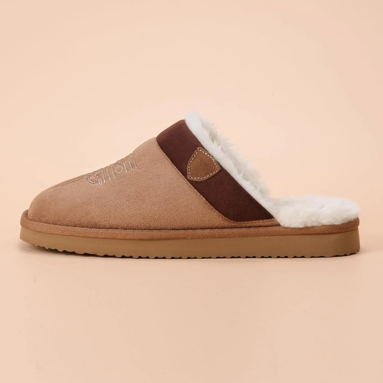 OOW Cowboy Boot Slippers for Mens Western House Slippers Indoor and Outdoor Square Toe