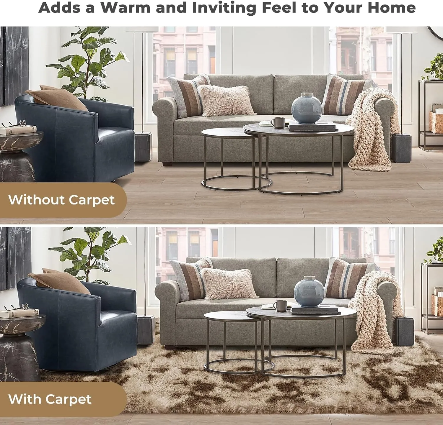 OPPODREAM Area Rug for Living Room, Ultra Soft Nursery Rugs for Bedrooms, 4x6 Fluffy Kids Carpet with 0.6" Thick Non-Slip Backing, Long Pile Shag Carpet, Fuzzy, Shaggy, Tie-dye Brown