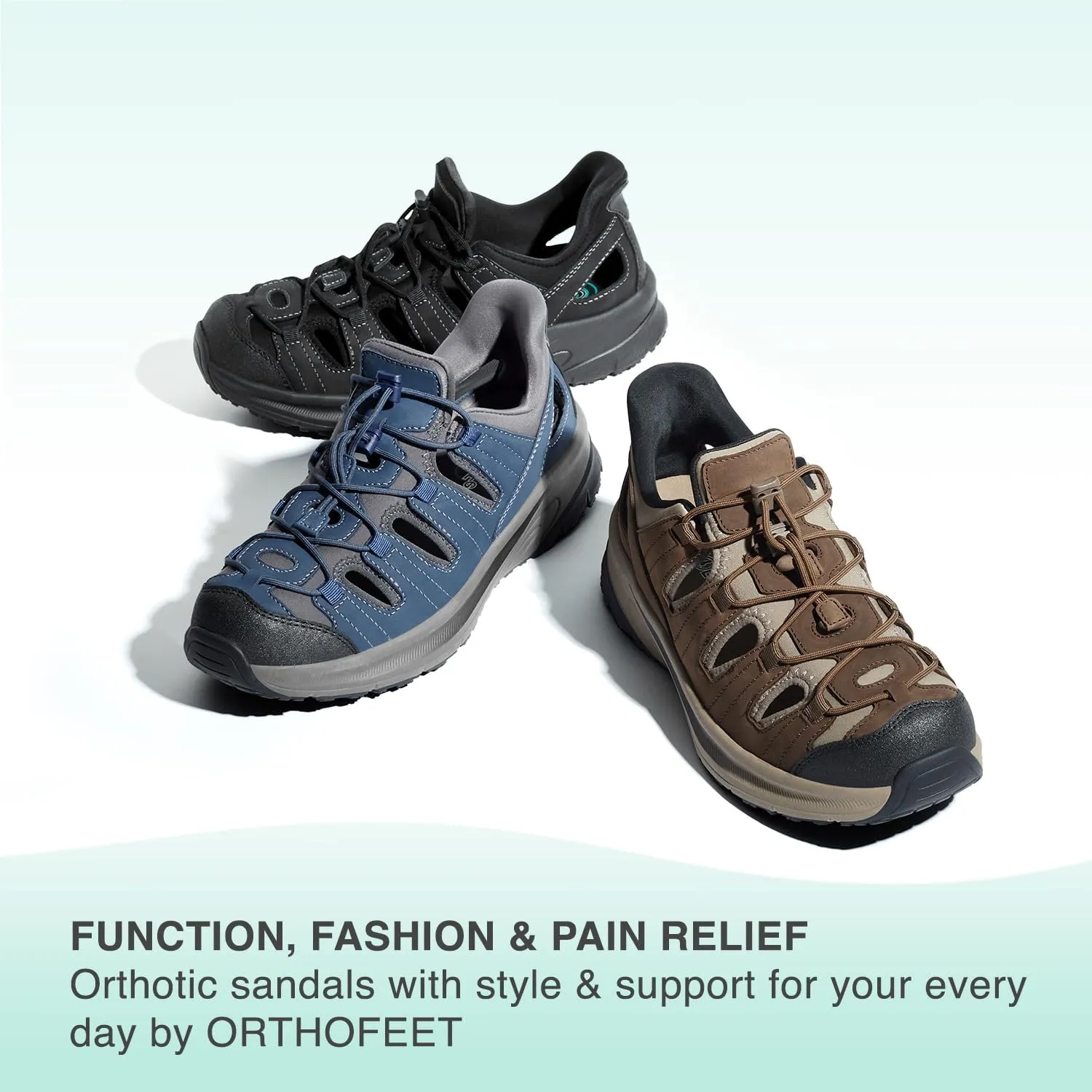 Orthofeet Men's Orthopedic Saturn Hands-Free Slip-On Sandals