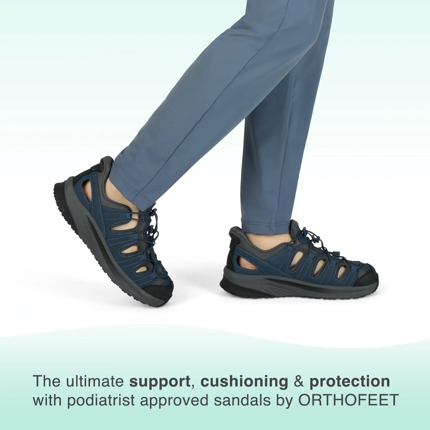 Orthofeet Men's Orthopedic Saturn Hands-Free Slip-On Sandals