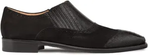 Ostrich/Suede Gored Slip On Black / 10 ½ / Medium