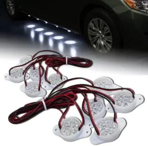 Pair Universal Brabus Style 12V Under Car Underglow Underbody White LED Puddle Light Kit