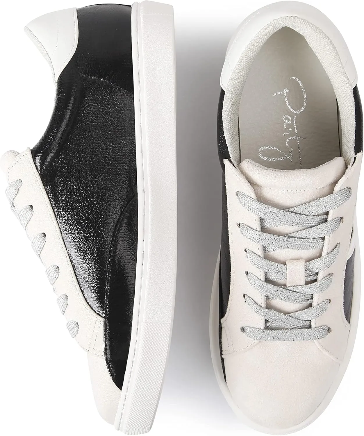 PARTY Women's Fashion Star Sneaker Lace Up Low Top Comfortable Cushioned Walking Shoes