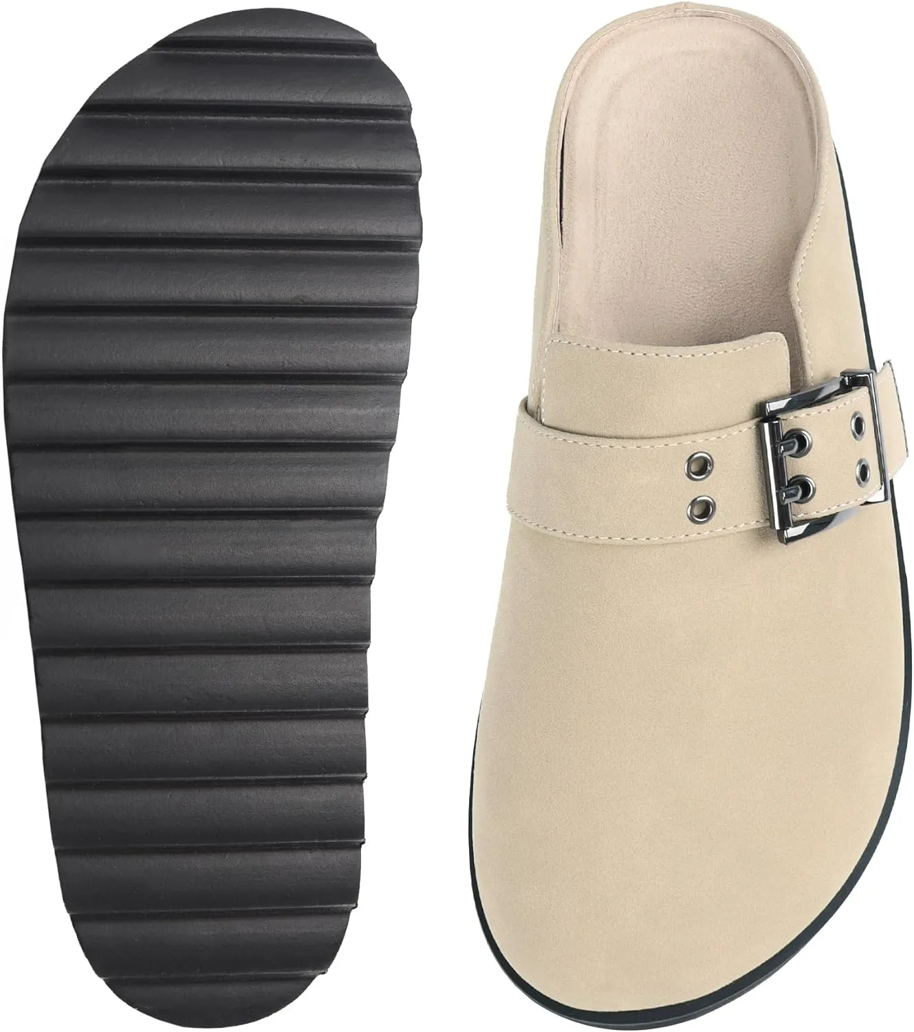 Platform Clogs for Women Footbed Sandals Comfort Platform with Arch Support Adjustable Buckle Slip On Clogs