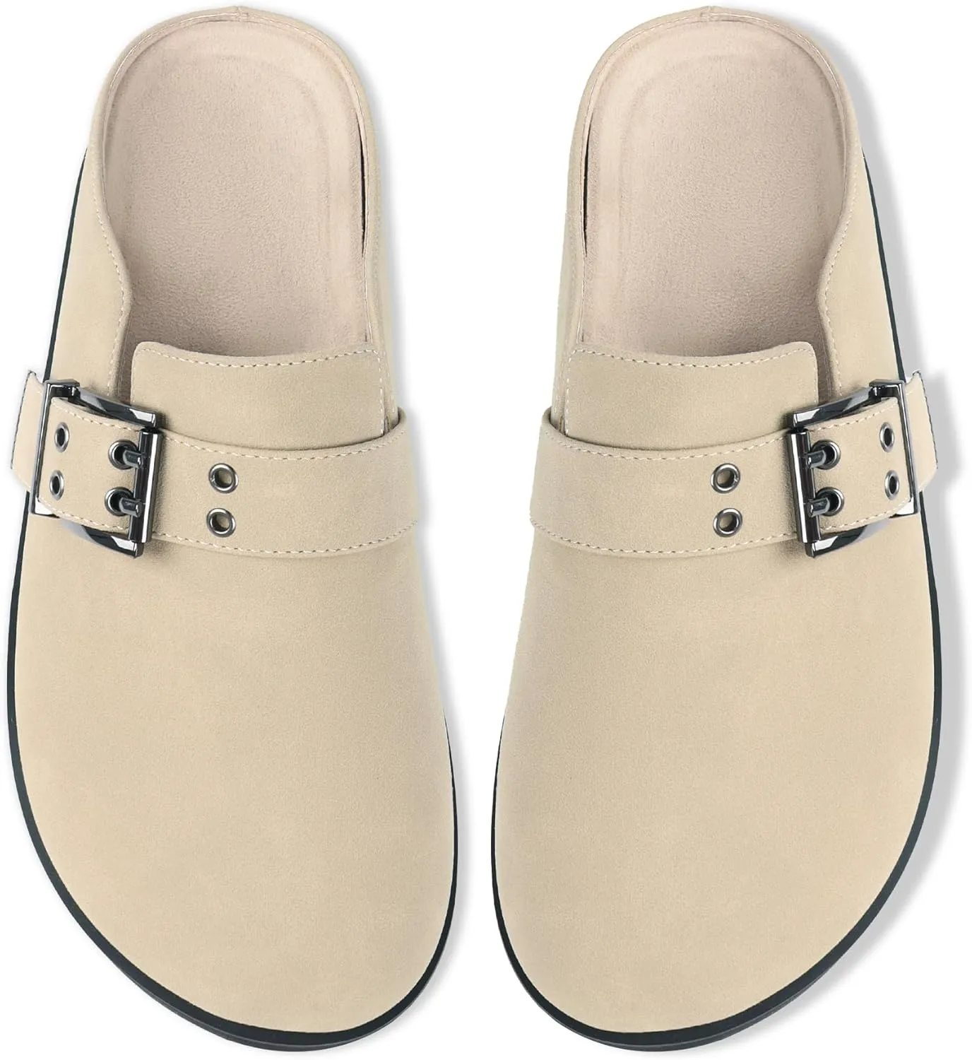 Platform Clogs for Women Footbed Sandals Comfort Platform with Arch Support Adjustable Buckle Slip On Clogs