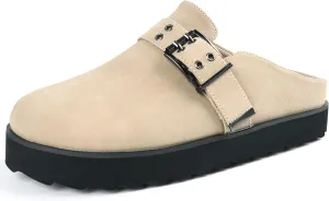 Platform Clogs for Women Footbed Sandals Comfort Platform with Arch Support Adjustable Buckle Slip On Clogs