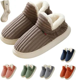 Pluffi Slipper Booties Women, Man Warm Fluffy House Slippers, Thick Sole Anti-Skid Cozy & Stylish Cloud Slides