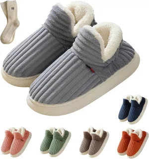 Pluffi Slipper Booties Women, Man Warm Fluffy House Slippers, Thick Sole Anti-Skid Cozy & Stylish Cloud Slides