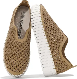 Project Cloud Platform Loafers for Women - Lightweight Spring Shoes for Women - Slip-On Casual Shoes - Non Slip Fashion Sneakers - Leather Insole Womens Footwear (Daffodil)
