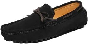 Prom Loafers for Mens Suede Vamp Uniform Working Solid Color Round Toe Block Heel Wedding Slip-on