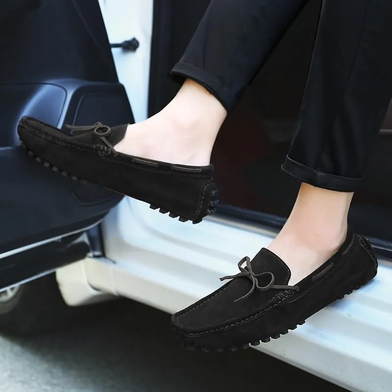 Prom Loafers for Mens Suede Vamp Uniform Working Solid Color Round Toe Block Heel Wedding Slip-on