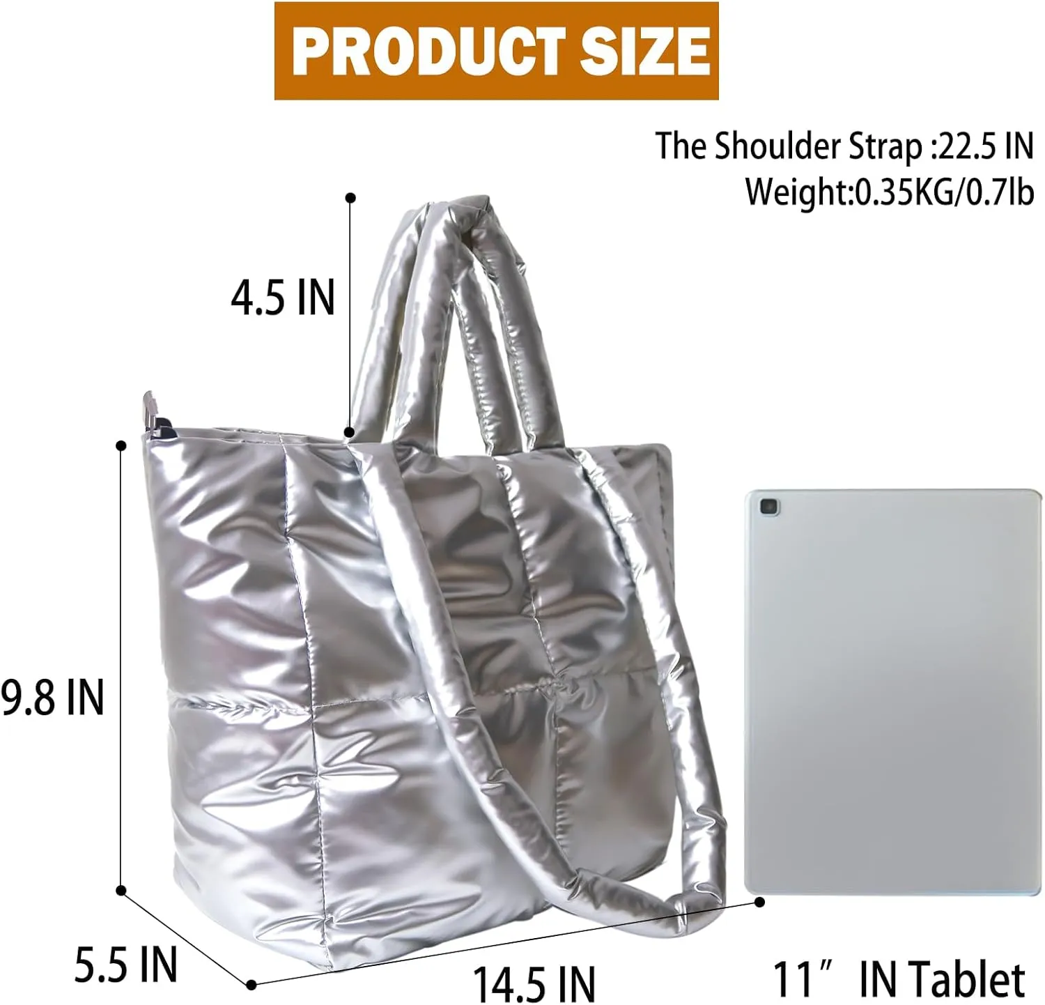 Puffer Tote Bag for Women,Light Weight Quilted Puffy Shoulder Handbag,Padded Down Hobo Purse for Girl