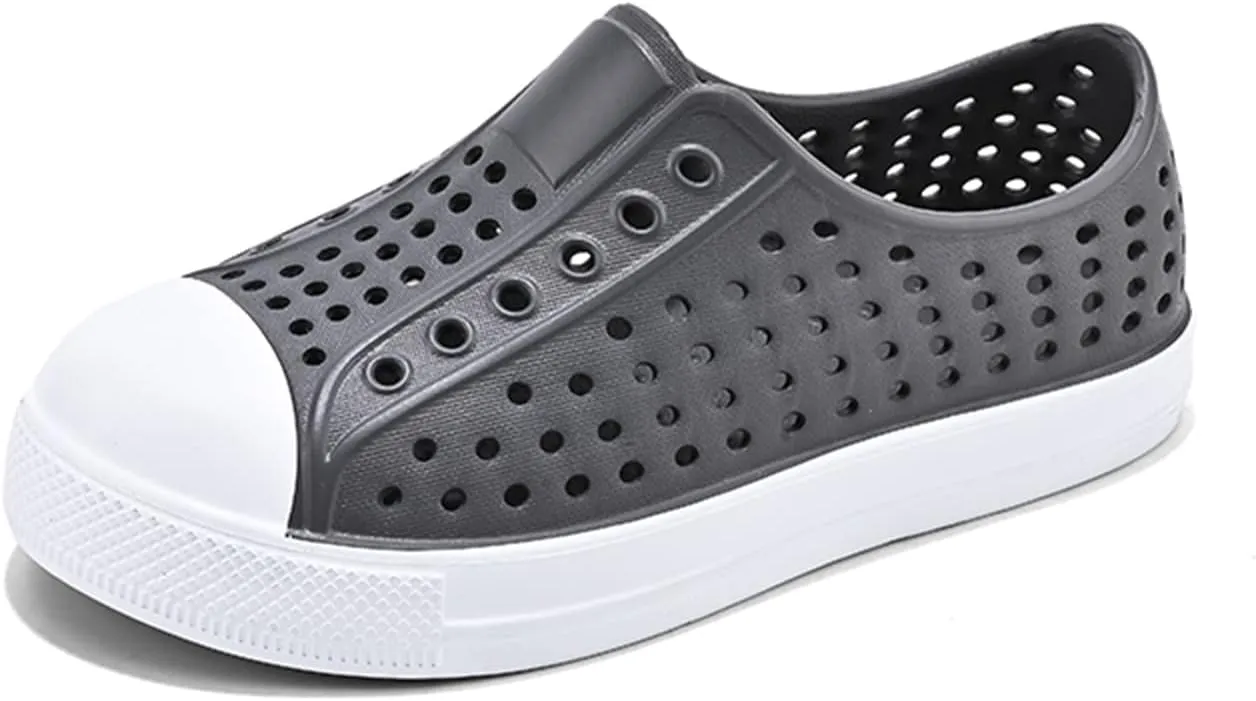 QLZ Toddler Kids Water Shoes for Boys Girls Garden Sandals Rubber Shoes Beach Sneakers, Slip-on Anti-Slip Lightweight Breathable Quick Dry Soft Flexible（Toddler/Little Kid/Big Kid）