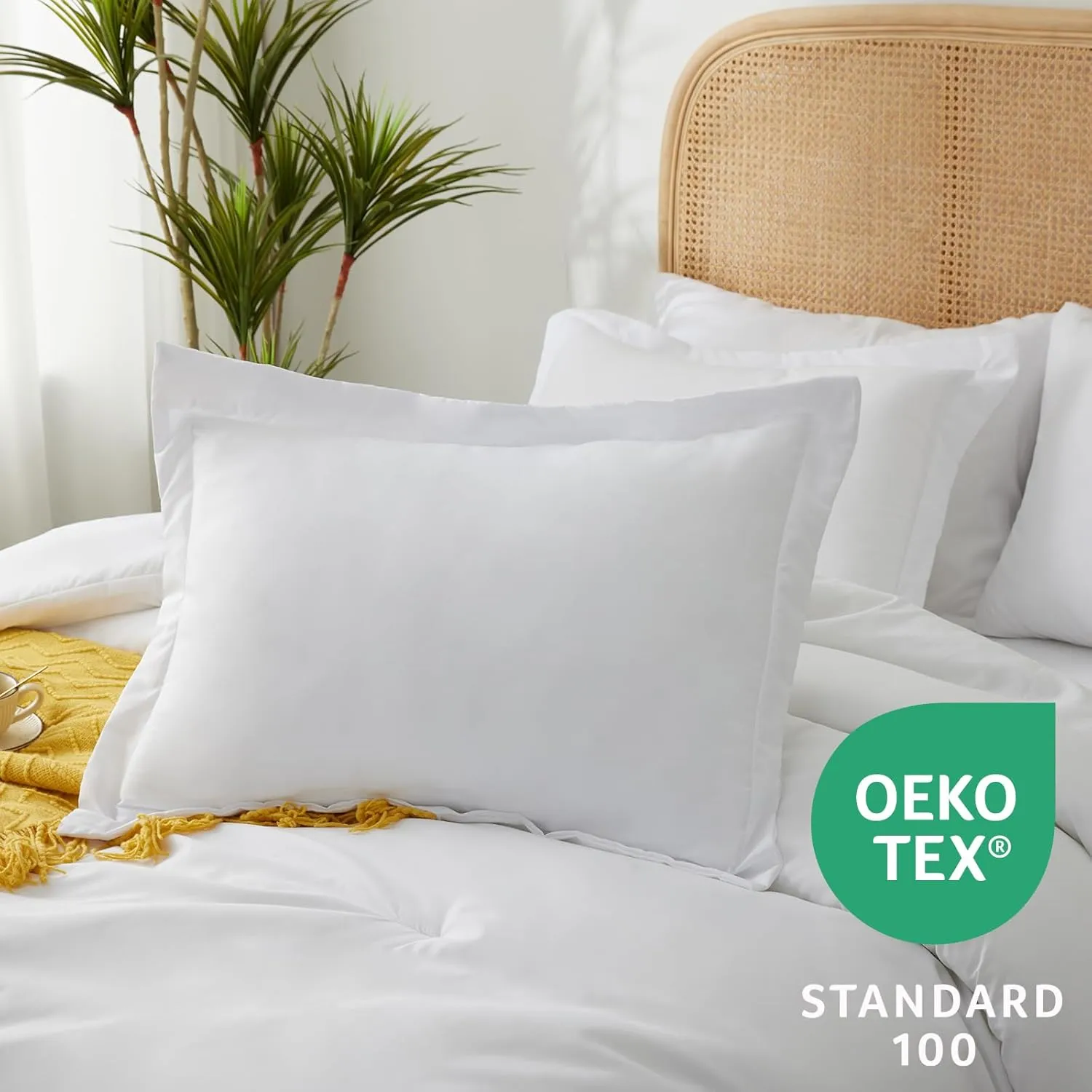 Queen Comforter Set(88"x88"),All-Season Comfort Set 7-Piece Soft Luxury Bedding,White Comforter Queen with Comforter, Sheets, Pillowcases & Shams
