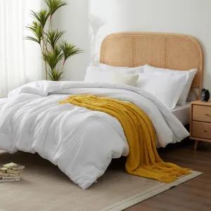 Queen Comforter Set(88"x88"),All-Season Comfort Set 7-Piece Soft Luxury Bedding,White Comforter Queen with Comforter, Sheets, Pillowcases & Shams