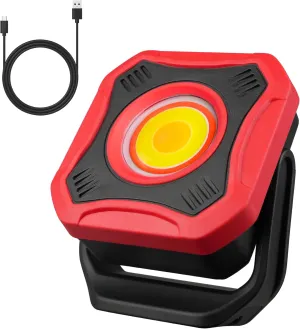 Rechargeable LED Work Light, 1000LM Portable Magnetic Light with 5 Modes, 4000mAh Battery, Waterproof, 180° Rotation, for Car Repair, Camping, Emergency, Night Observation