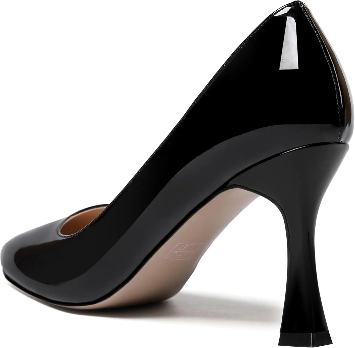 ROSERWISH Womens Party Patent Stylish Slip On Fashion Round Toe Stiletto High Heel Pumps Shoes 3.3 Inch