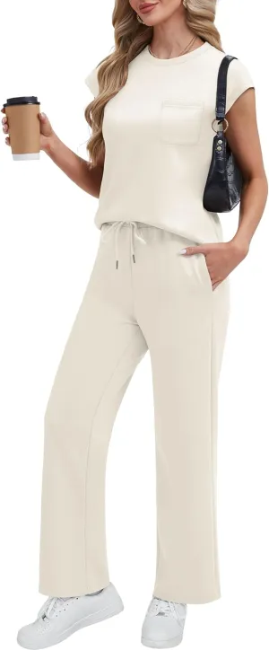RUBZOOF Lounge Sets for Women 2 Piece Track Suits Outfits 2025 Travel Summer Casual Outfit Sets Matching Pants Set Clothing