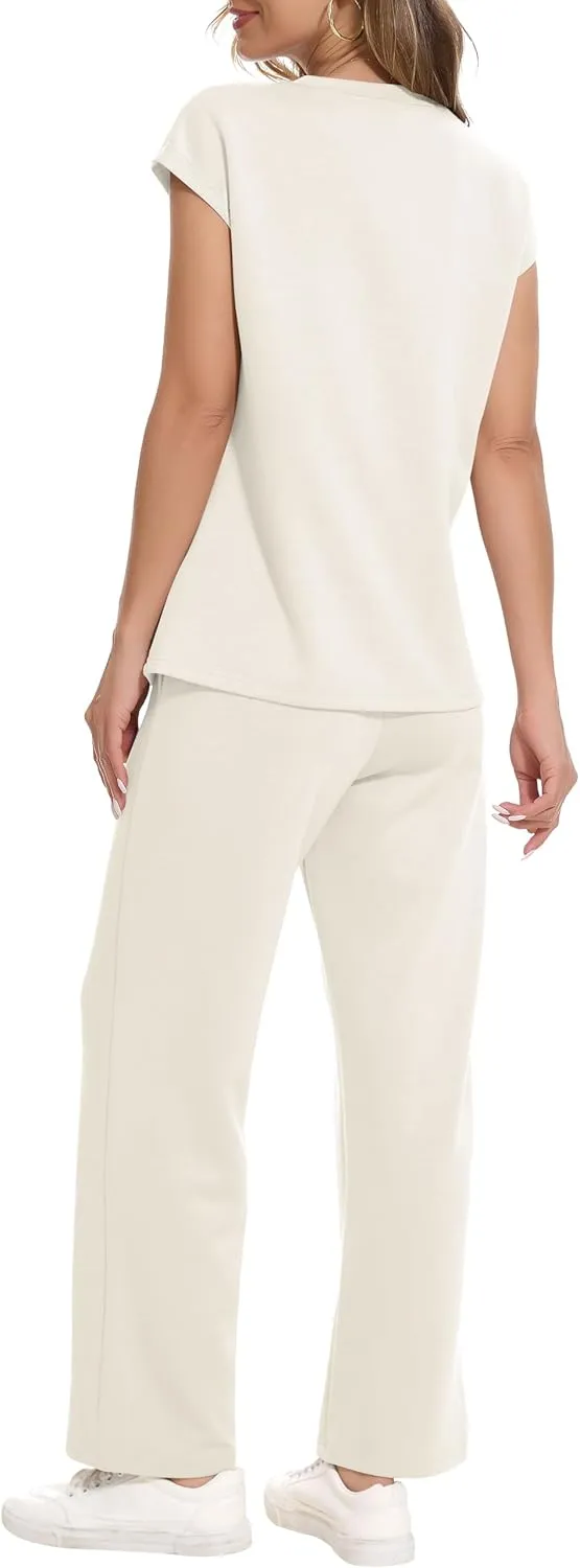 RUBZOOF Lounge Sets for Women 2 Piece Track Suits Outfits 2025 Travel Summer Casual Outfit Sets Matching Pants Set Clothing