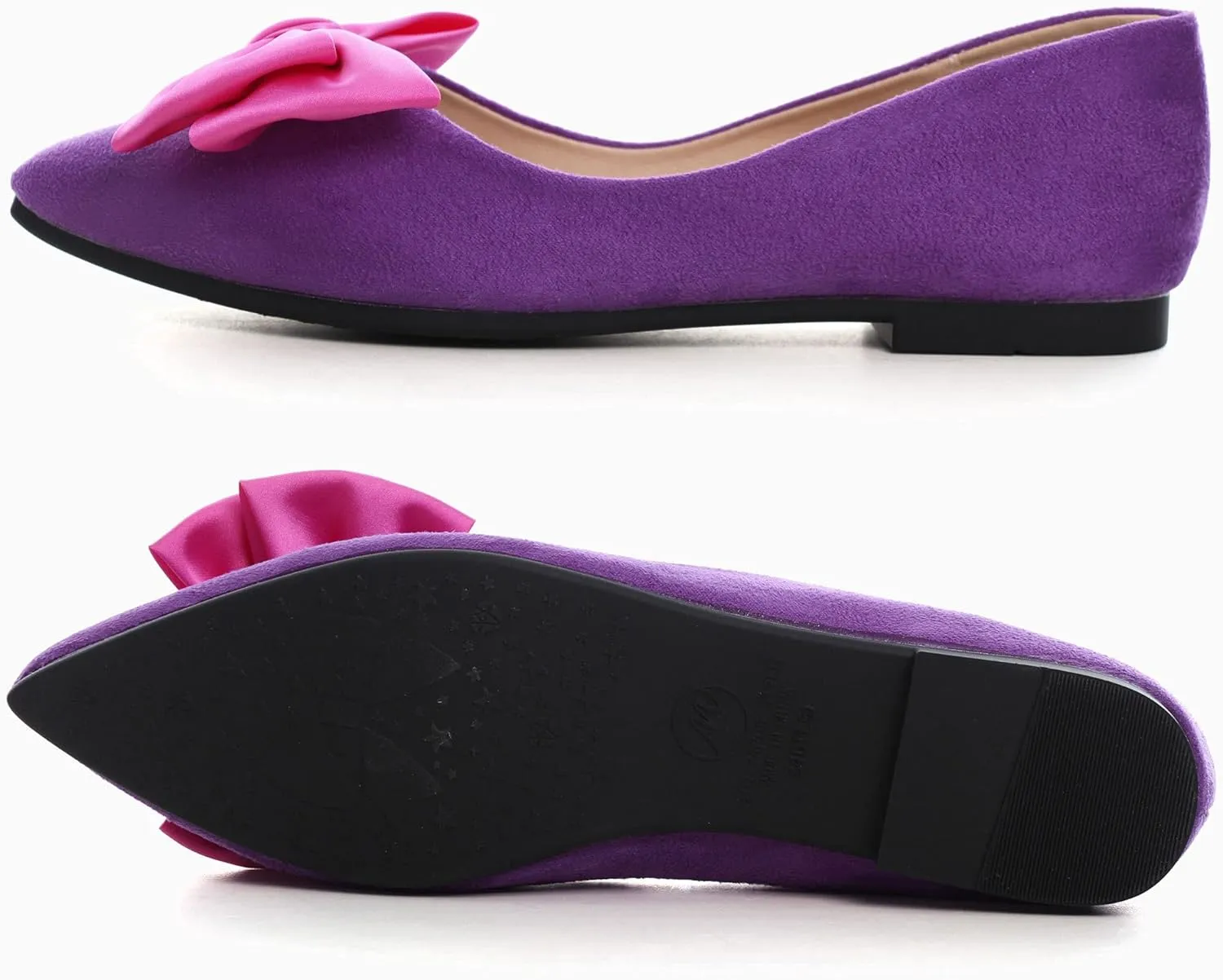 SAILING LU Ballet Flats for Womens Shoes Pointy Toe Cozy Flat Shoes Suede Comfortable Dressy Shoes Wear to Work Slip-on Moccasins