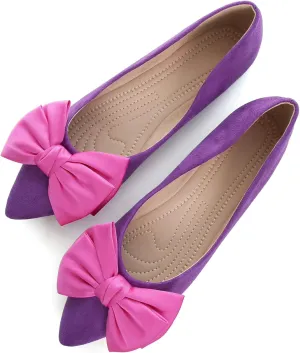 SAILING LU Ballet Flats for Womens Shoes Pointy Toe Cozy Flat Shoes Suede Comfortable Dressy Shoes Wear to Work Slip-on Moccasins