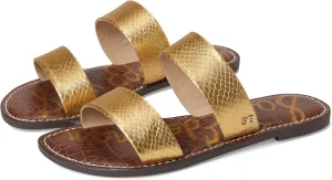 Sam Edelman Women's Gala Flat Sandal, Gold Boa, 9 Wide