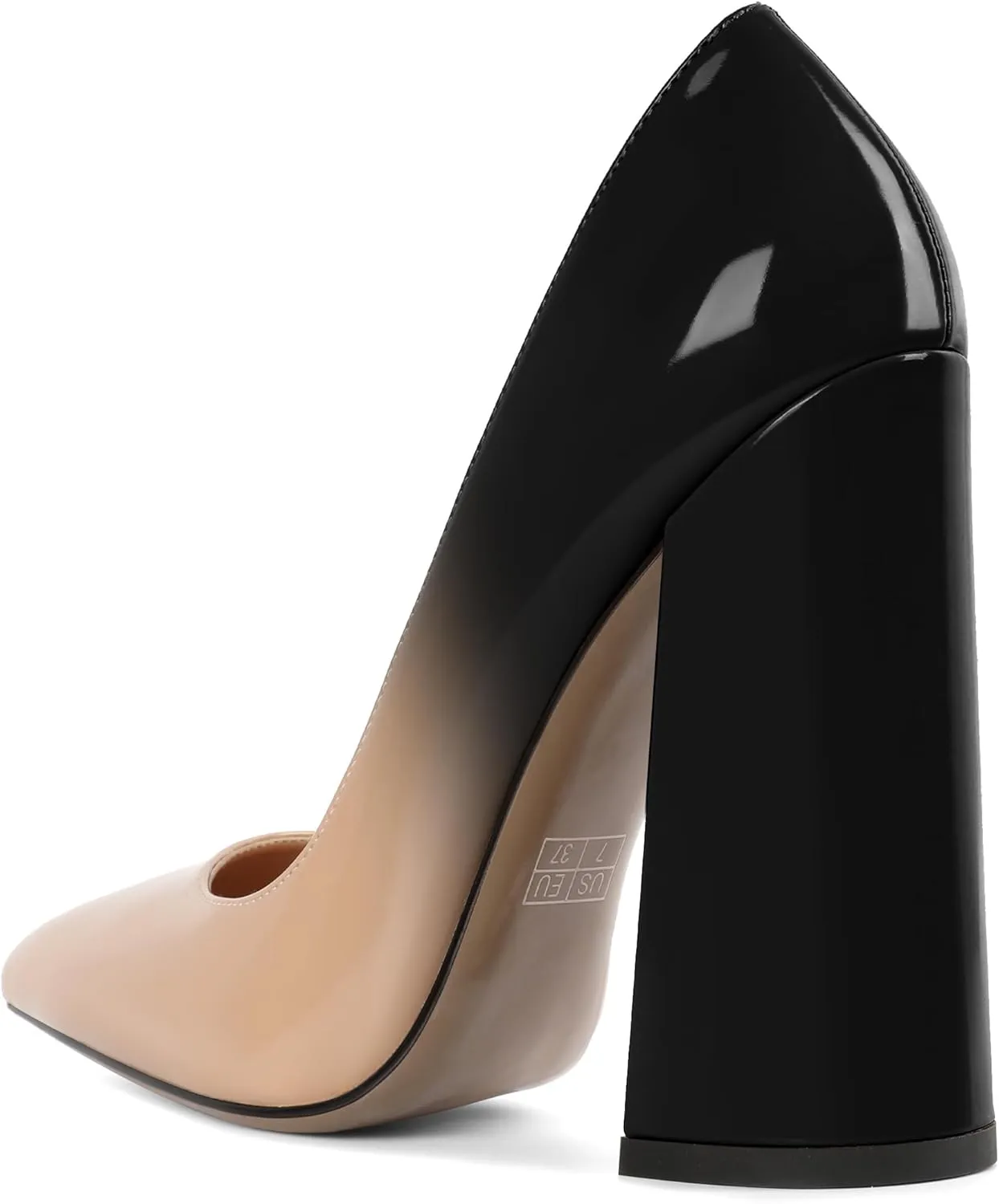 SAMMITOP Women's Chunky High Heel Pumps Pointed Toe Slip On Party Dress Shoes