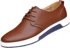 Santimon Men's Casual Oxford Shoes Breathable Leather Flat Fashion Sneakers Sandals