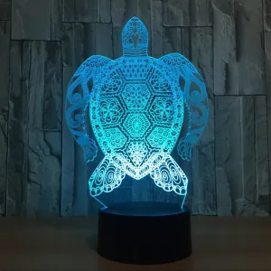 Sea Turtle 3D Night Light, 7 Colors Changing Optical Illusion Smart Touch Table Desk Lamp, Perfect Gifts for Kids’ Home Decoration LED Lamp, Acrylic