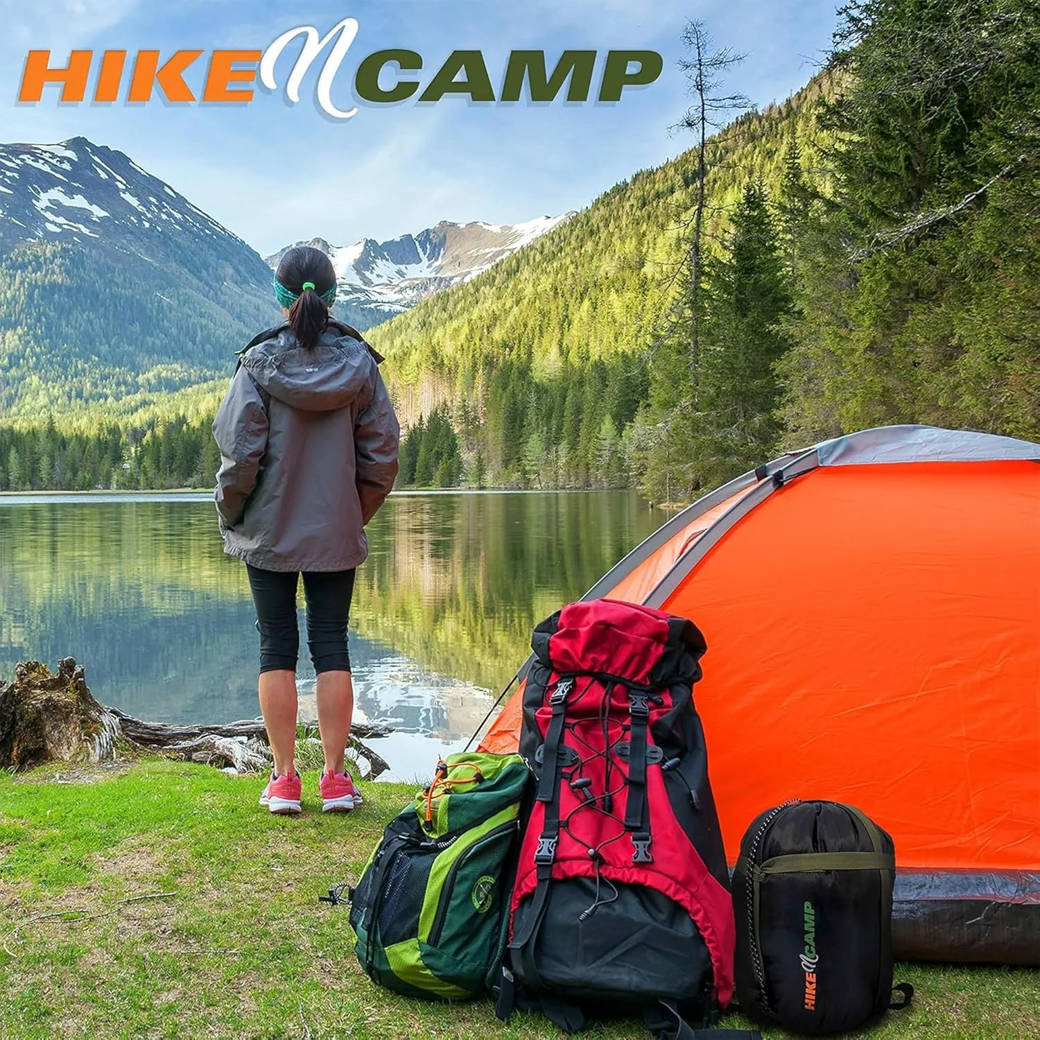 SereneLife Double Sleeping Bag with Pillows, Waterproof & Detachable for 2 Single Bags, Lightweight & Warm, Perfect for Camping, Hiking, Backpacking, and Cold Weather, Suitable for Temperatures 5-10°F