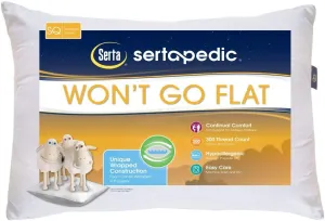Sertapedic Won't Go Flat Pillows, Set of 2 Standard/Queen