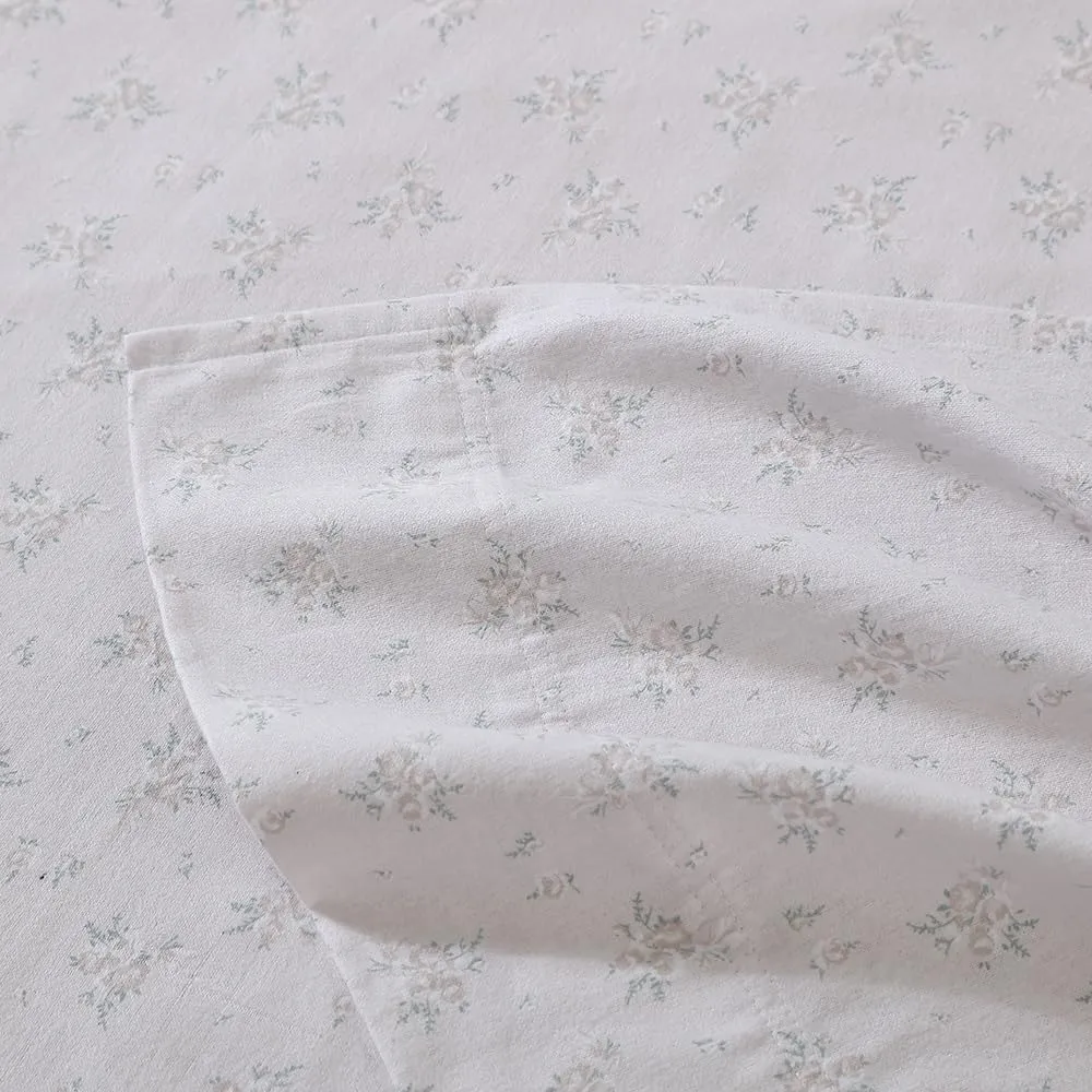 Shabby Chic® - Queen Sheets, Cotton Flannel Bedding Set, Warm & Cozy Home Decor (Pretty Petal Lilac, Queen)