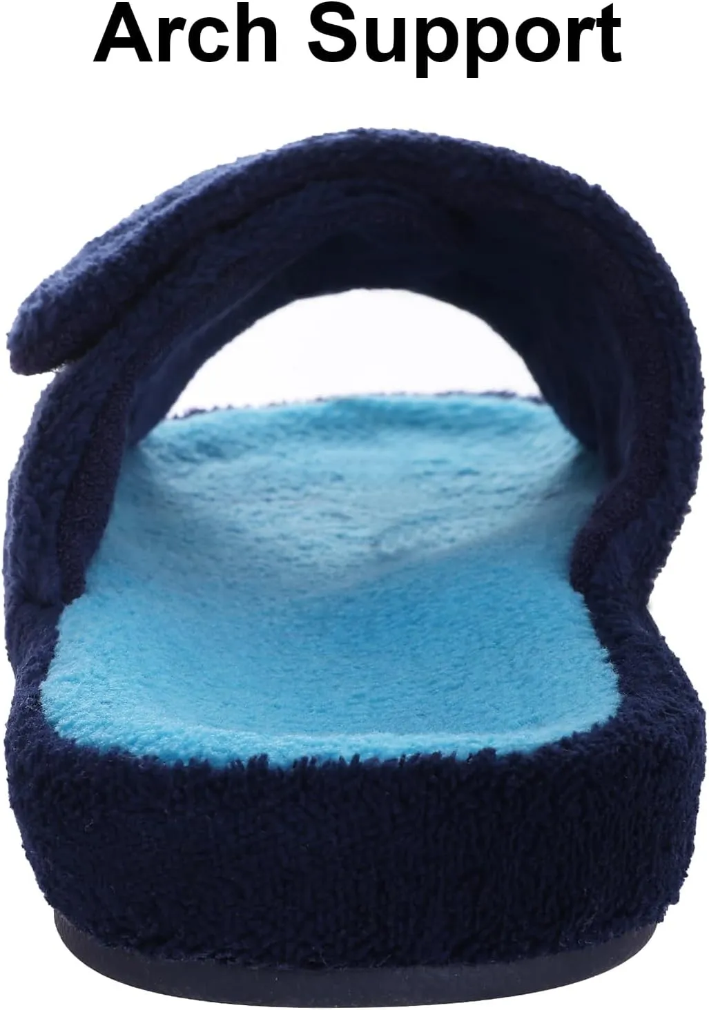 shevalues Summer Arch Support Slippers for Women Adjustable Terry Cloth Fuzzy Indoor Slippers Open Toe House Shoes