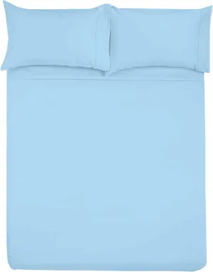 Shreem Linen Microfiber RV Sheet Sets, 48x75 3/4 Full Bunk, Light Blue Solid - Fits Mattresses up to 8 Inches Deep, 4 Piece RV Bed Sheets for Campers, Motorhomes, and Travel Trailers