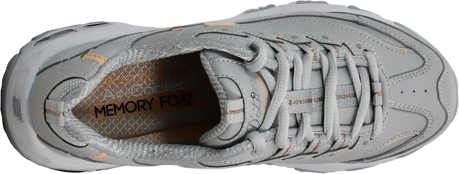 Skechers Women's D'Lites Fresh Start Memory Foam Lace-up Sneaker Fashion