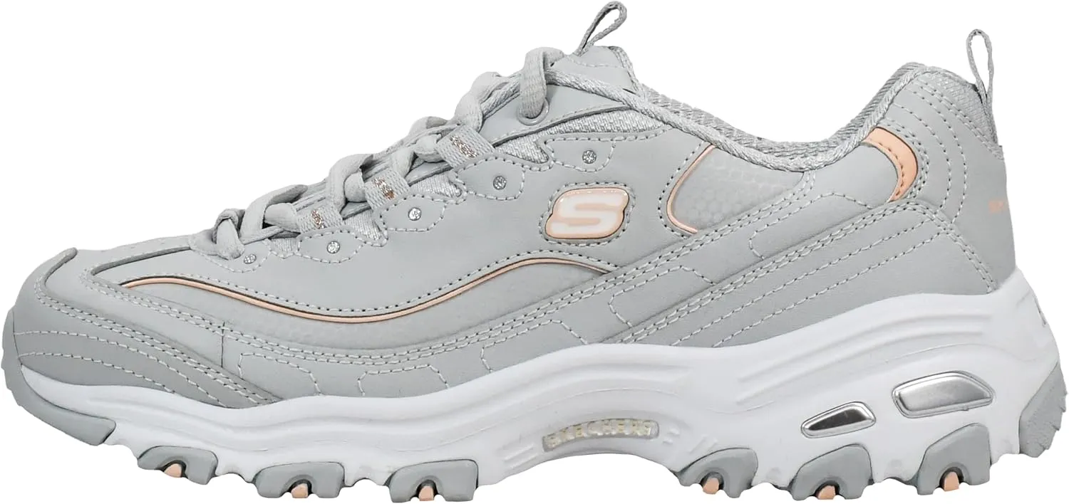 Skechers Women's D'Lites Fresh Start Memory Foam Lace-up Sneaker Fashion