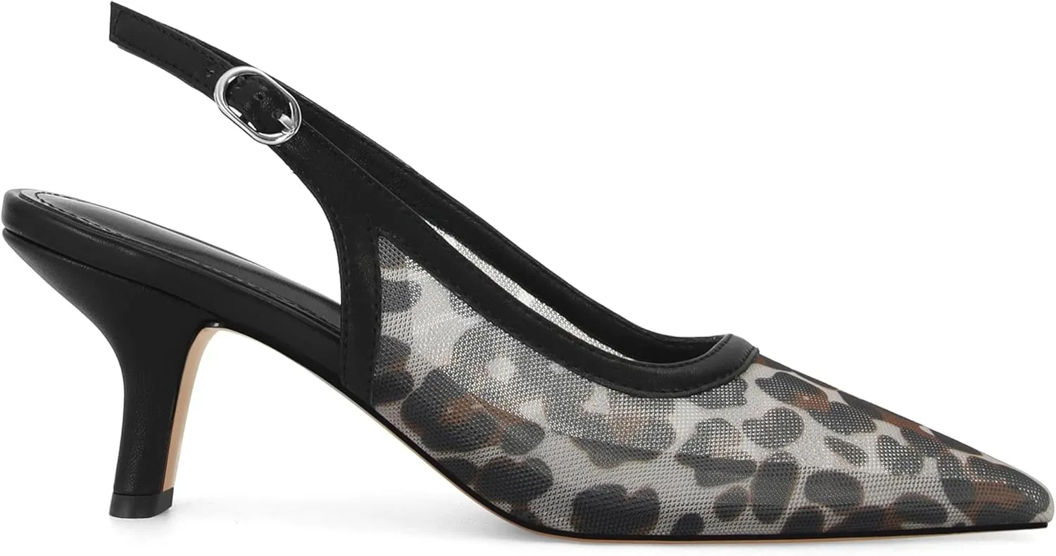 Slingback Pumps for Women Pointed Toe Heels Slip on Kitten Heels Sandals Dress Party Wedding
