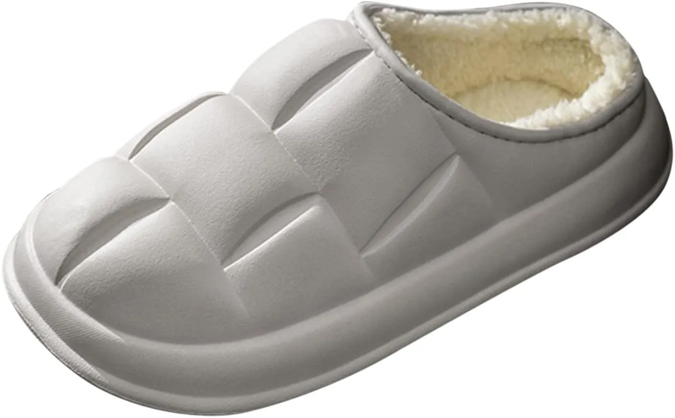 Slippers for Men Bedroom Shoes Cozy Fuzzy Plush Fleece Lined Male Winter Slippers with Arch Support Comfortble Loafer Slippers