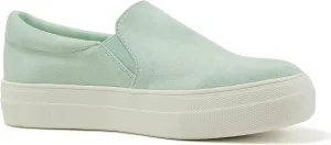 Soda Flat Women Shoes Slip On Loafers Casual Sneakers Memory Foam Insoles Hidden Platform/Flatform Round Toe Hike-G Green Light Mint 10