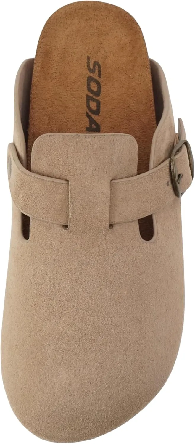 Soda Regis ~ Women Round Toe Buckle Strap Slip-On Flatform Clog