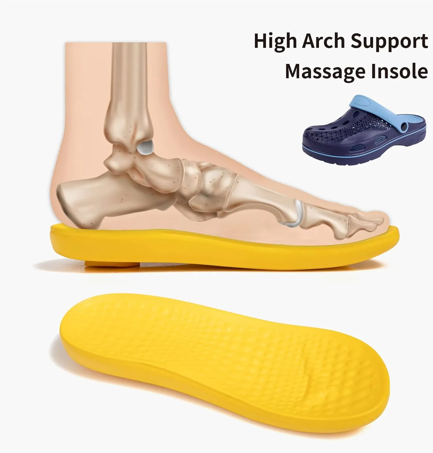 SOSOWHLTE Men's and Women's Arch Support Clogs Garden Shoes Slip-on Outdoor Beach Slippers with Removable Cushion Insole