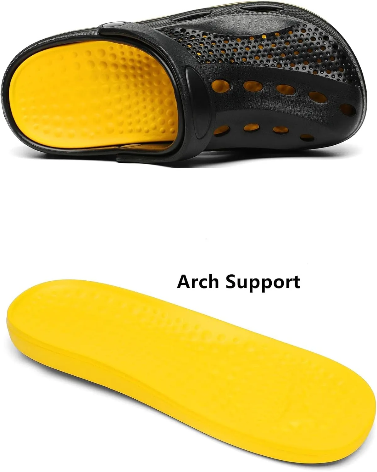 SOSOWHLTE Men's and Women's Arch Support Clogs Garden Shoes Slip-on Outdoor Beach Slippers with Removable Cushion Insole