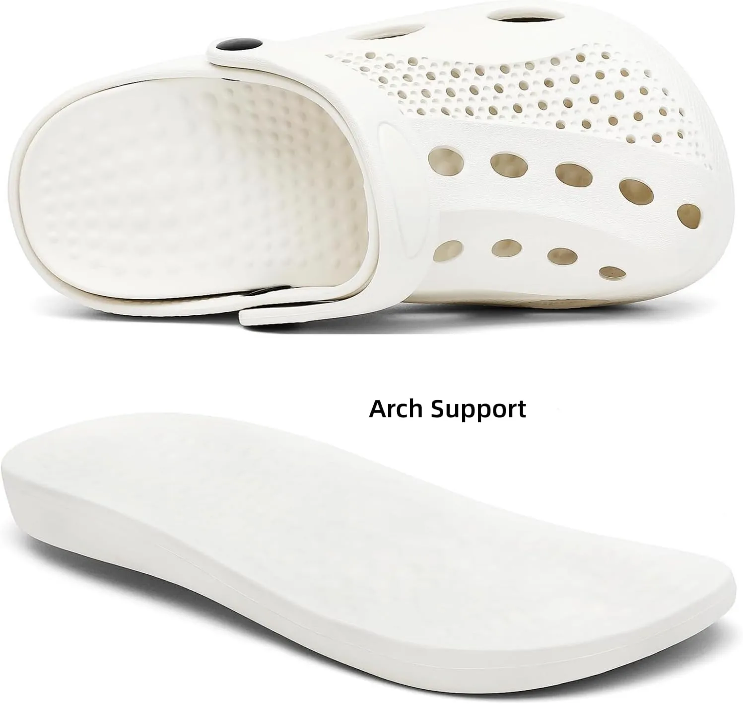 SOSOWHLTE Men's and Women's Arch Support Clogs Garden Shoes Slip-on Outdoor Beach Slippers with Removable Cushion Insole