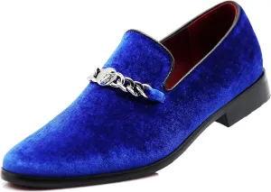 SP34 Men's Vintage Fashion Chain Buckle Dress Loafers Slip On Shoes Tuxedo Dress Shoes