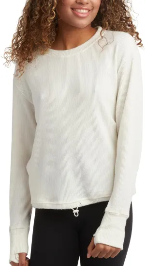 Spyder Women's Crewneck Fleece Sweatshirt - Cozy Ribbed Pullover Sweater with Adjustable Cinched Bottom and Thumbhole (S-XL)
