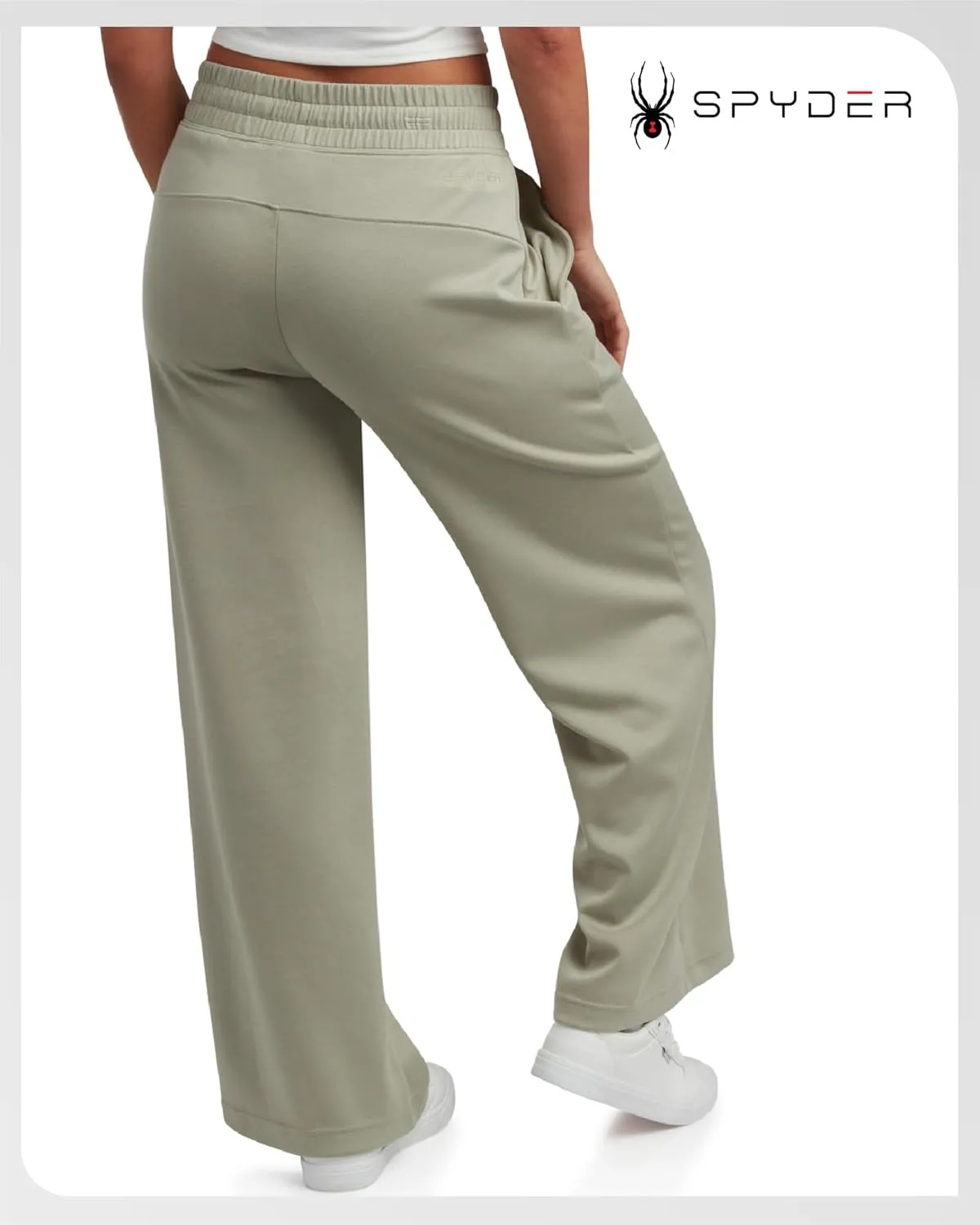 Spyder Women's Wide Leg Pants - Cozy Harmony Soft Scuba Double Knit Casual Sweatpants with Drawstring Waistband (Sizes: S-XL)