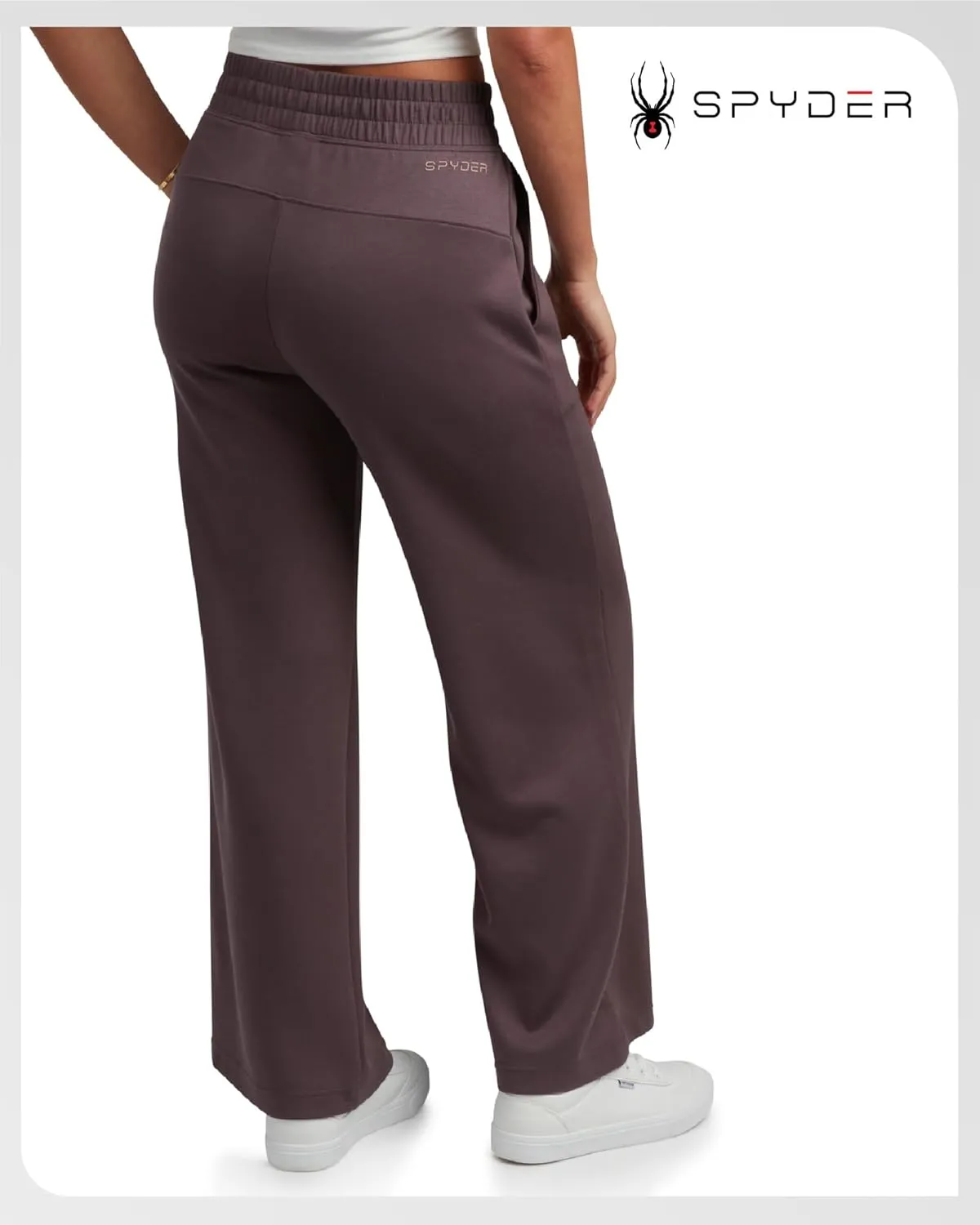 Spyder Women's Wide Leg Pants - Cozy Harmony Soft Scuba Double Knit Casual Sweatpants with Drawstring Waistband (Sizes: S-XL)