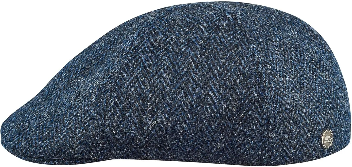 Sterkowski Rusty Duckbill Cap | Harris Tweed Flat Cap for Men and Women | 6 Panel Warm Breathable Scally Cap