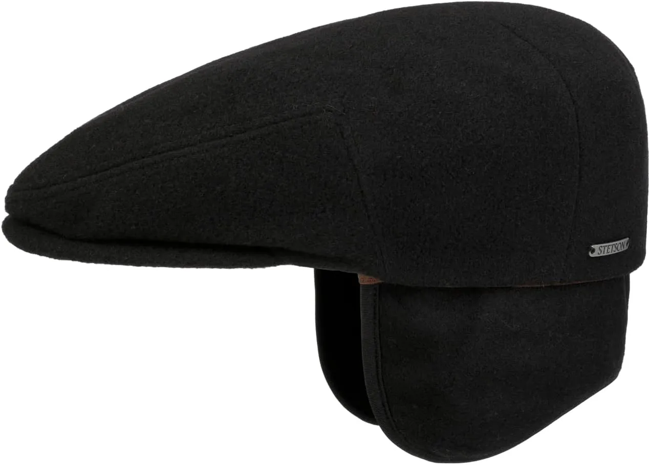 Stetson Kent Wool Earflaps Flat Cap Women/Men | Made in The EU